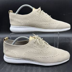 Cole Haan 2.Zerøgrand Shoes Womens 11 B Beige White Wingtip Oxford W11154